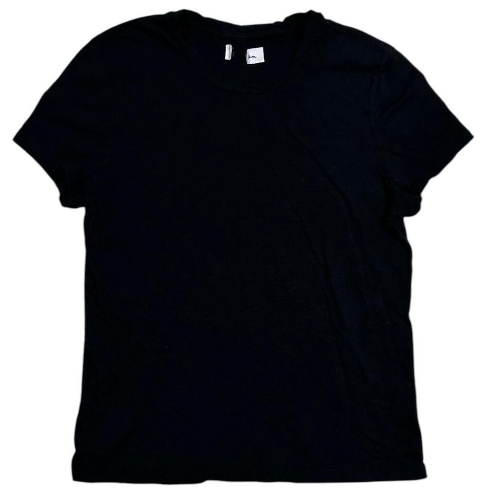 Rowan Women's Tyler Slub Cotton Short Sleeve Top Tee T-Shirt in Black